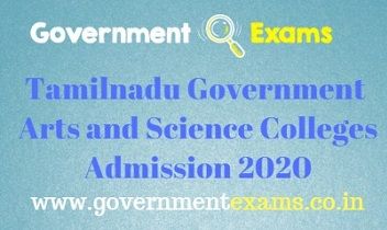Tamilnadu Government Arts and Science Colleges Admission 2020