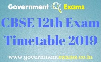 CBSE 12th Exam Timetable 