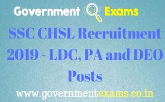 SSC CHSL Recruitment 2019