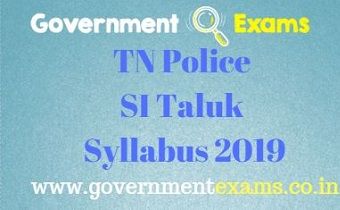 TN Police SI Taluk Syllabus