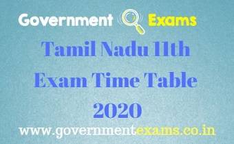 Tamilnadu 11th Time Table 2020