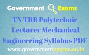 TN TRB Polytechnic Mechanical Engineering Syllabus