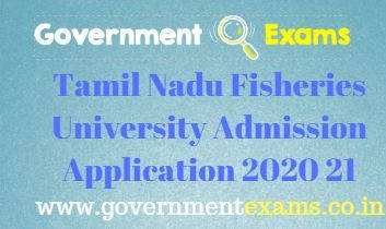 Tamil Nadu Fisheries University Admission Application 2020 21