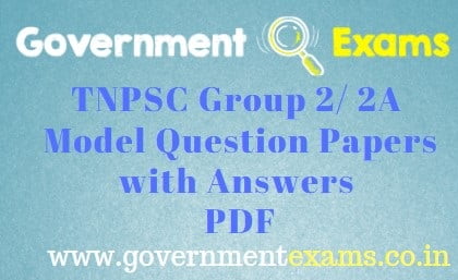 TNPSC Group 2 Model Question Paper 2022 with Answers